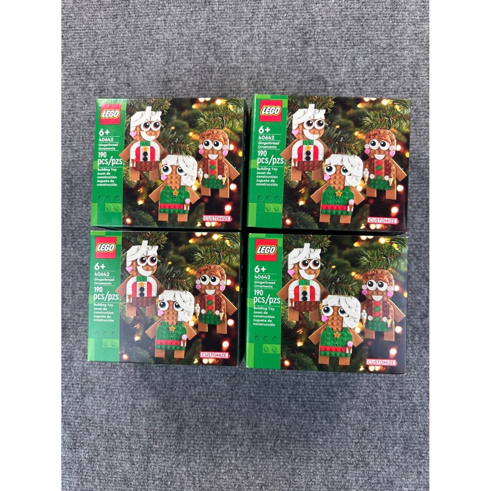 [Lot of 4] LEGO Gingerbread Ornaments Set 40642 6+ 190 PCS Building Toy Retired
